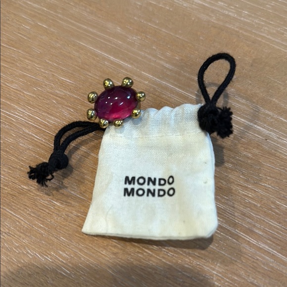 mondo mondo Jewelry - Mondo Mondo Pink and Gold Ring Sz 5 Pink Cocktail